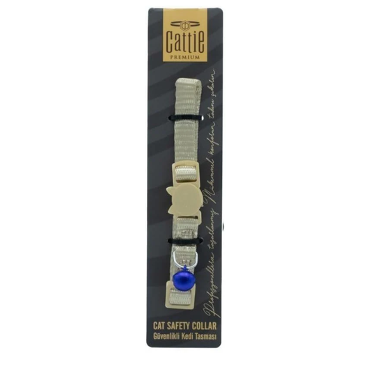 Adjustable Reflective Nylon Cat Collar with Bell – Black (15–25 cm)