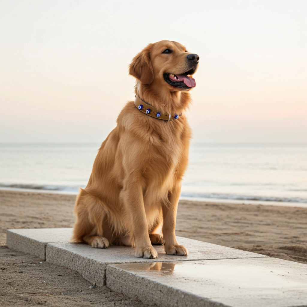 Heavy-Duty Leather Dog Collar – Adjustable, Rust-Proof, Black (XS+)