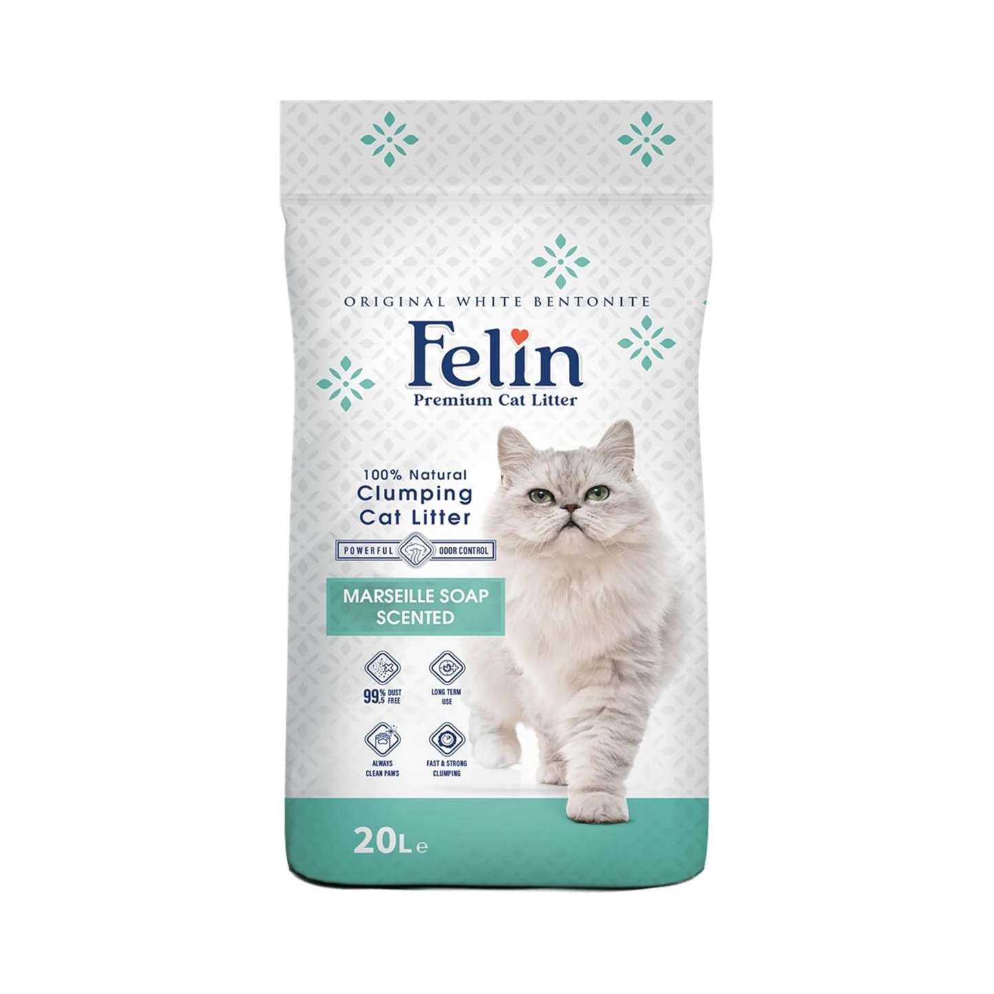 Felin Cat Litter – Natural Bentonite, Dust-Free, Clumping, 10L