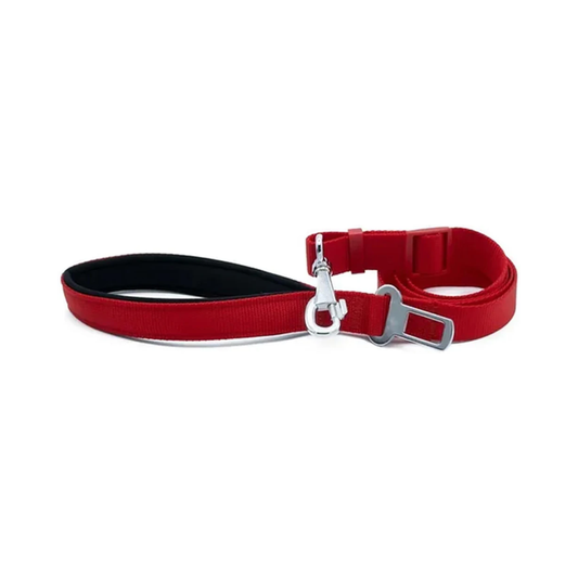 Comfort Webbing Dog Leash – Red, Single Handle (80–120 cm)