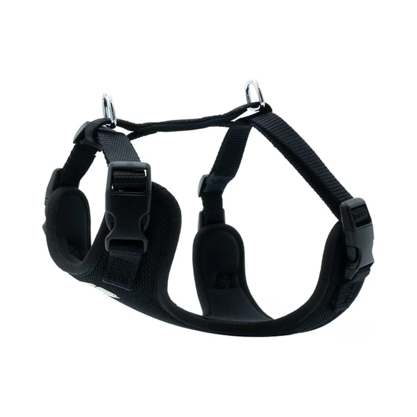 Airy Webbing No-Pull Dog Harness – Reflective, Adjustable & Padded Vest (Black, Small)
