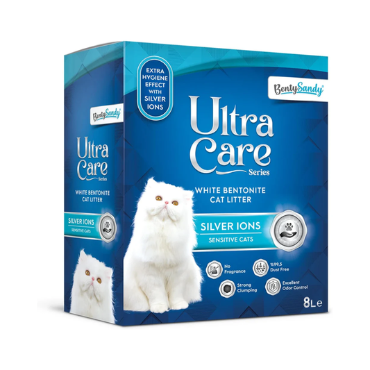 BentySandy Cat Litter – Natural Bentonite, Dust-Free, Clumping, 8L (Active Carbon)