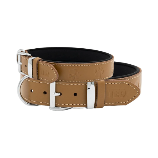 Leather Dog Collar – Brown, XS+, Adjustable & Durable