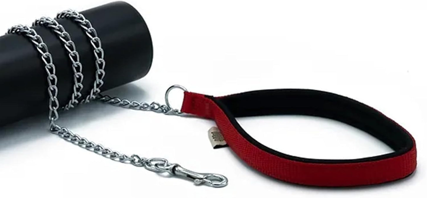 Comfort Webbing Dog Chain Leash – Heavy-Duty Metal Leash (110 cm)