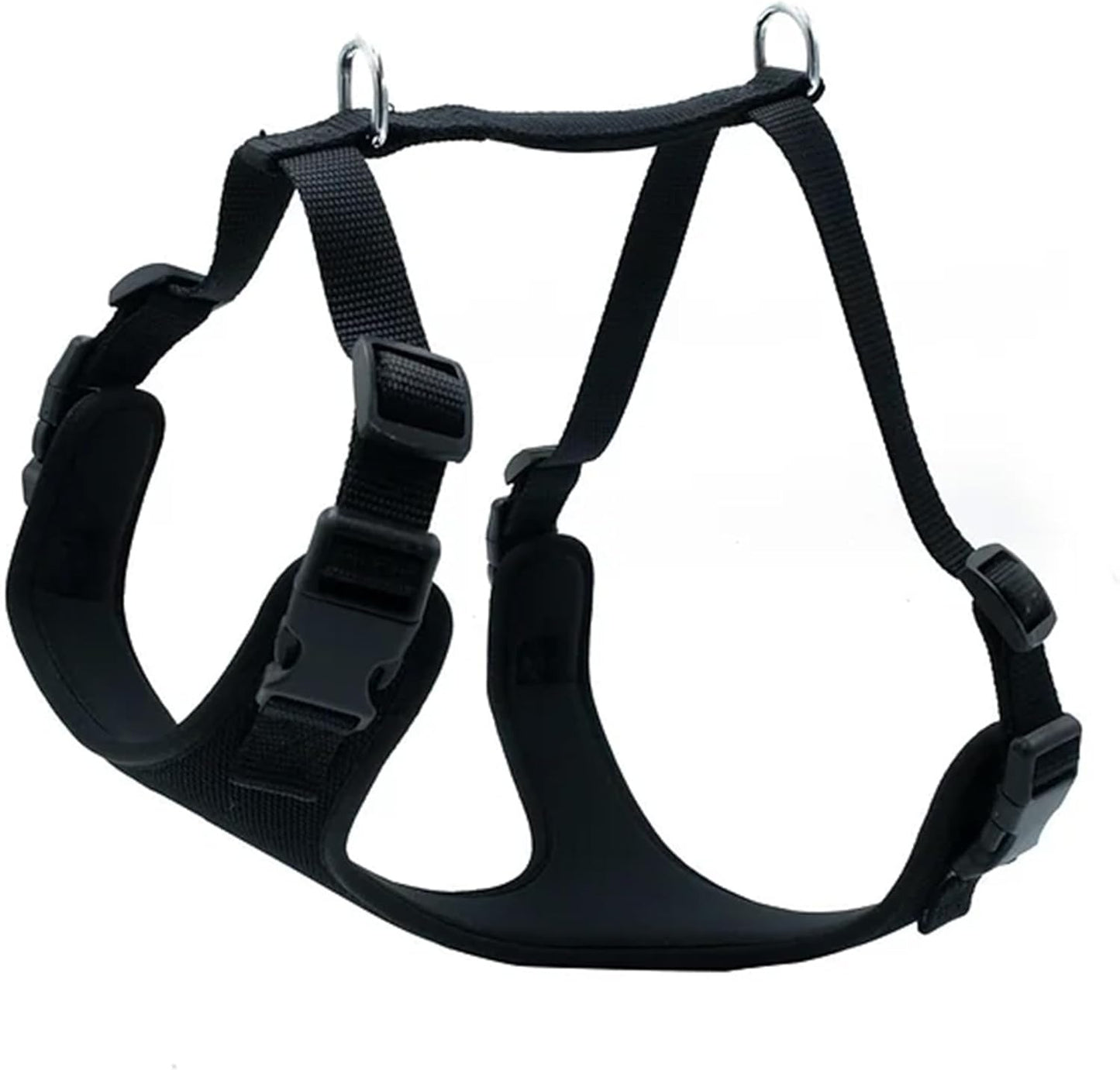 Airy Webbing No-Pull Dog Harness – Reflective, Adjustable & Padded Vest (Black, Small)