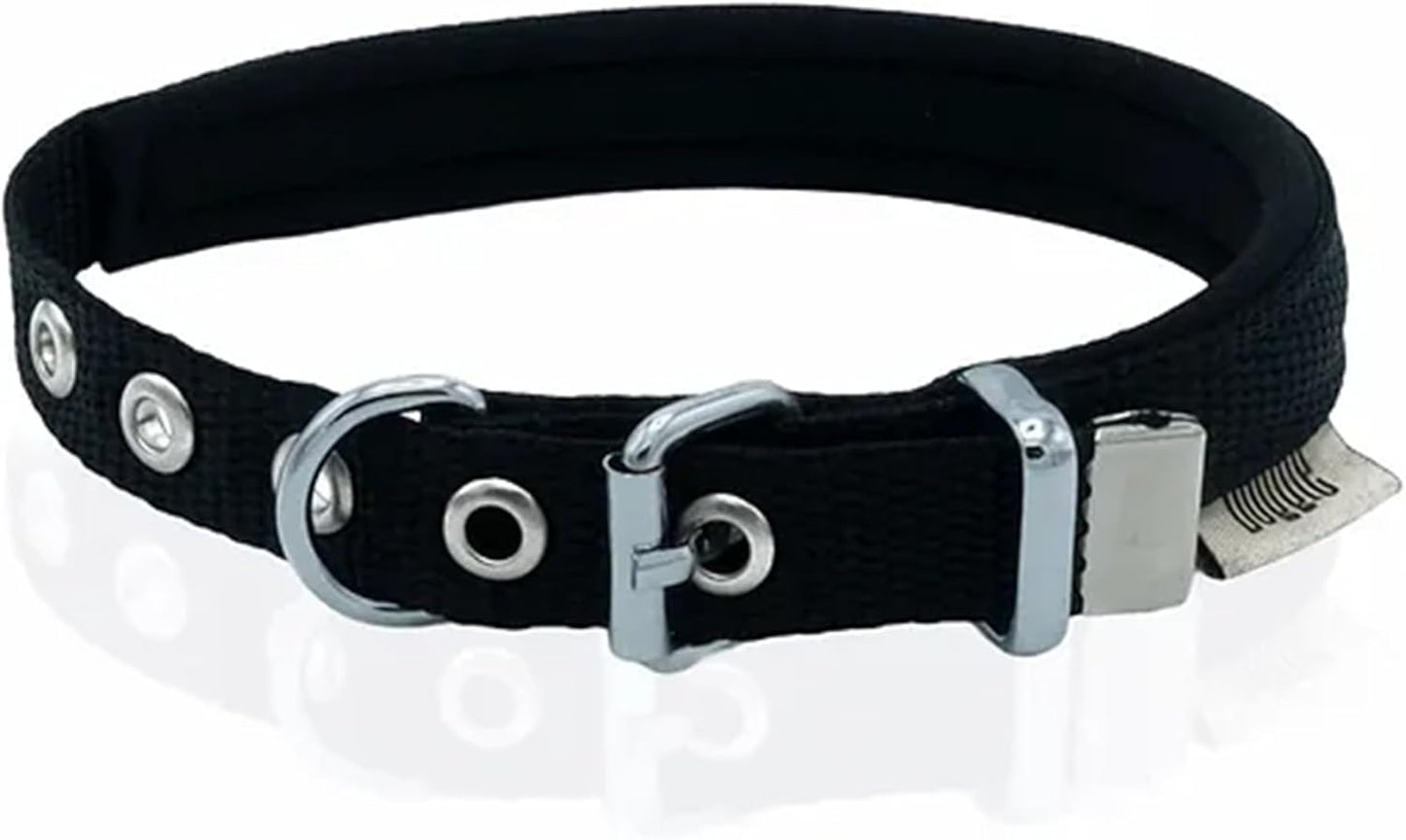 Comfort Webbing Dog Collar – Black (25–30 cm)