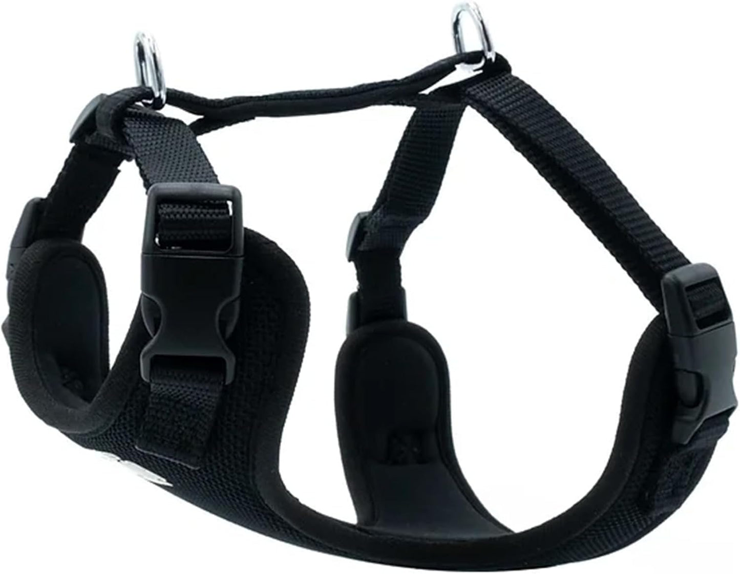 Airy Webbing No-Pull Dog Harness – Reflective, Adjustable & Padded Vest (Black, Small)