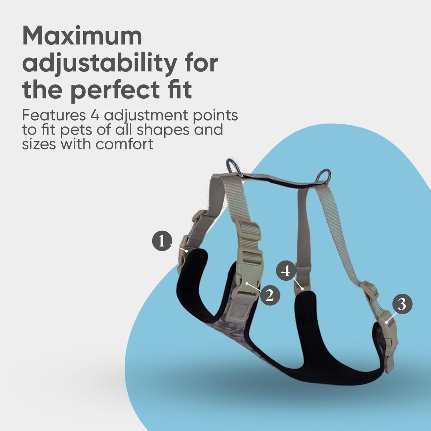 Airy Webbing No-Pull Dog Harness – Reflective, Adjustable & Padded Vest (Black, Small)