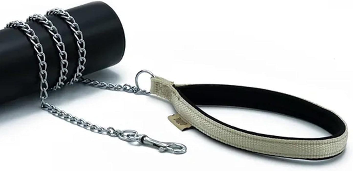 Comfort Webbing Dog Chain Leash – Heavy-Duty Metal Leash (110 cm)