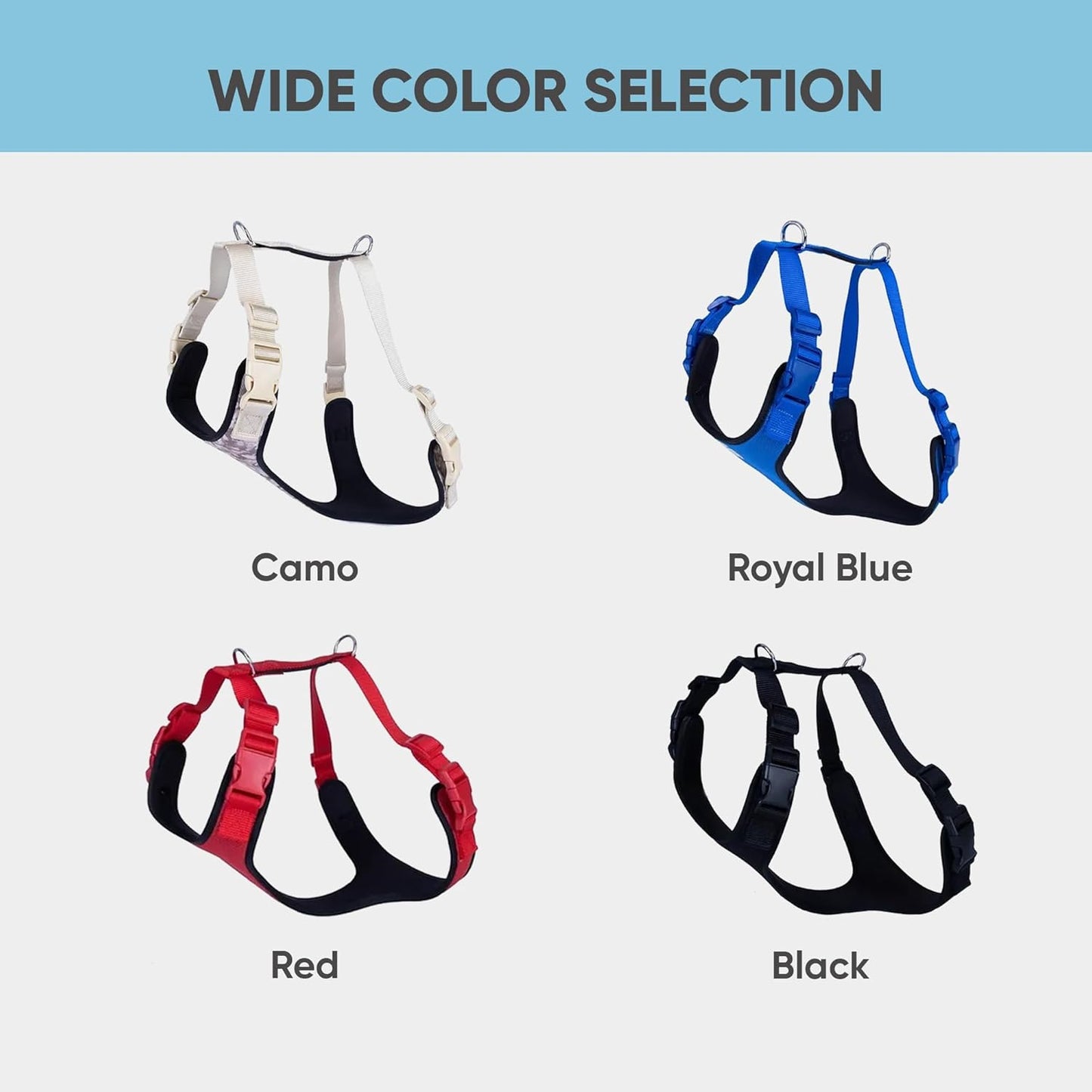 Airy Webbing No-Pull Dog Harness – Reflective, Adjustable & Padded Vest (Black, Small)