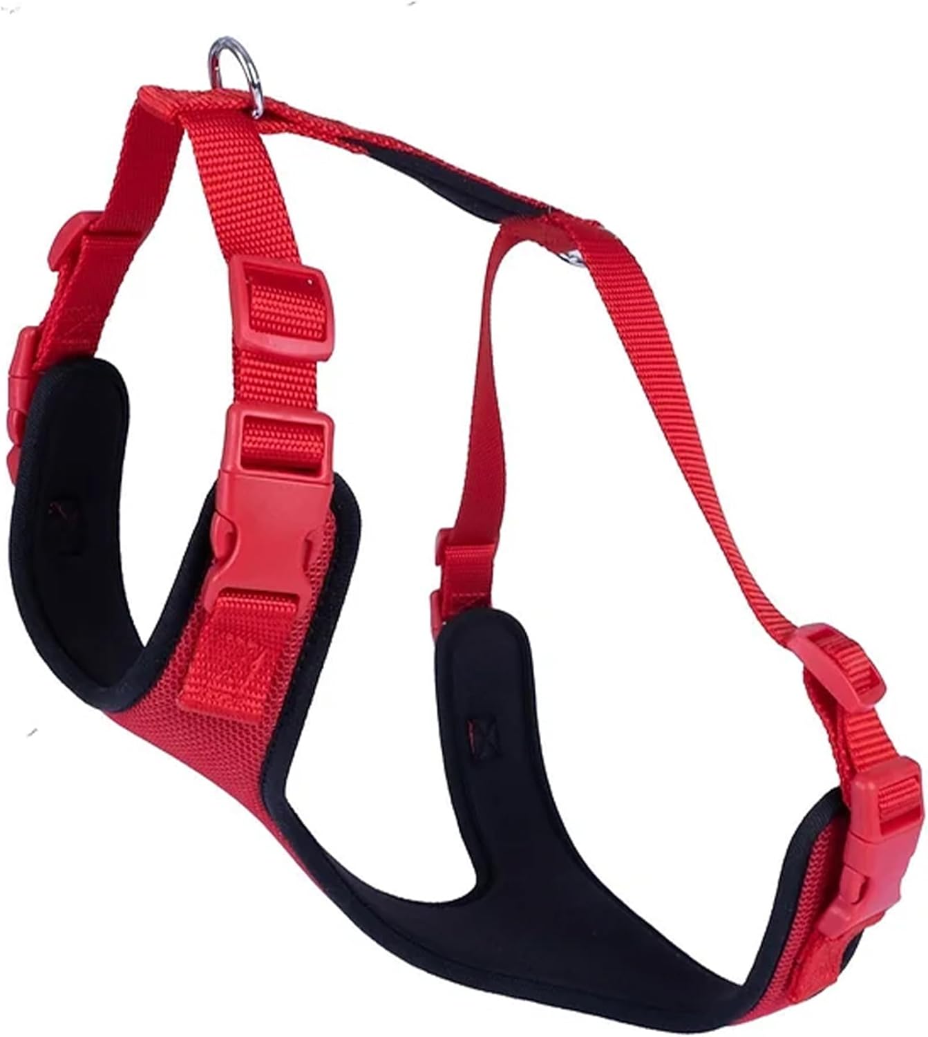 Airy Webbing No-Pull Dog Harness – Reflective, Adjustable & Padded Vest (Black, Small)