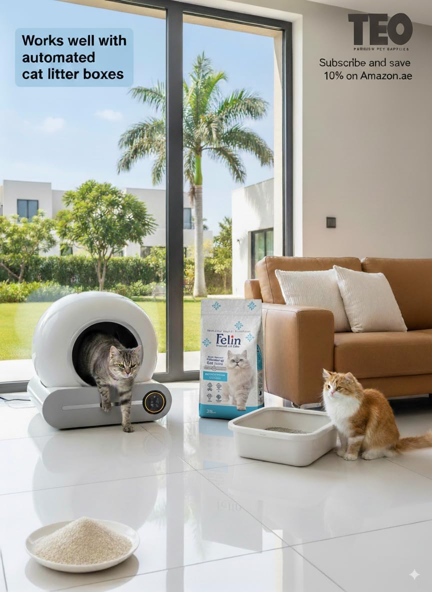 Felin Cat Litter – Natural Bentonite, Dust-Free, Clumping, 10L