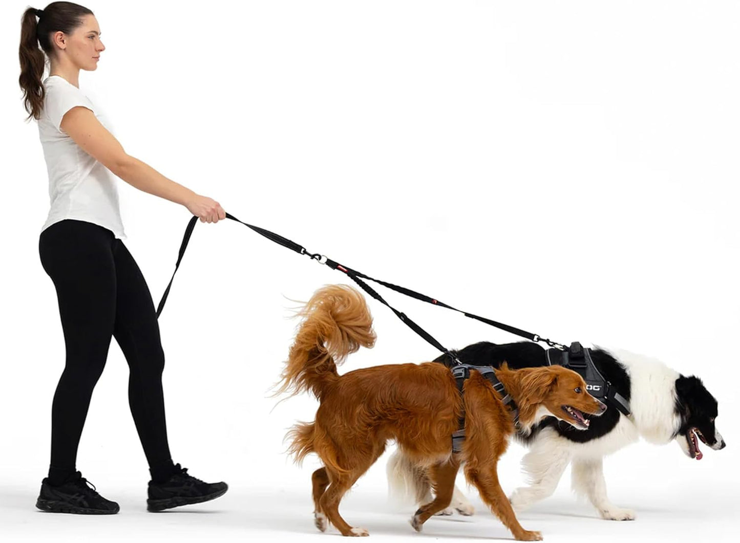 Adjustable Double Dog Leash – Heavy-Duty Reflective Lead (70×70 cm)