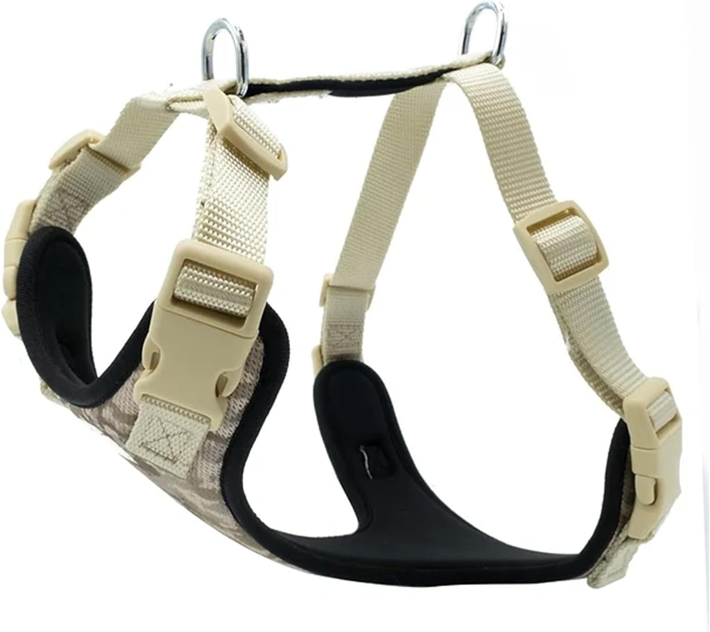 Airy Webbing No-Pull Dog Harness – Reflective, Adjustable & Padded Vest (Black, Small)