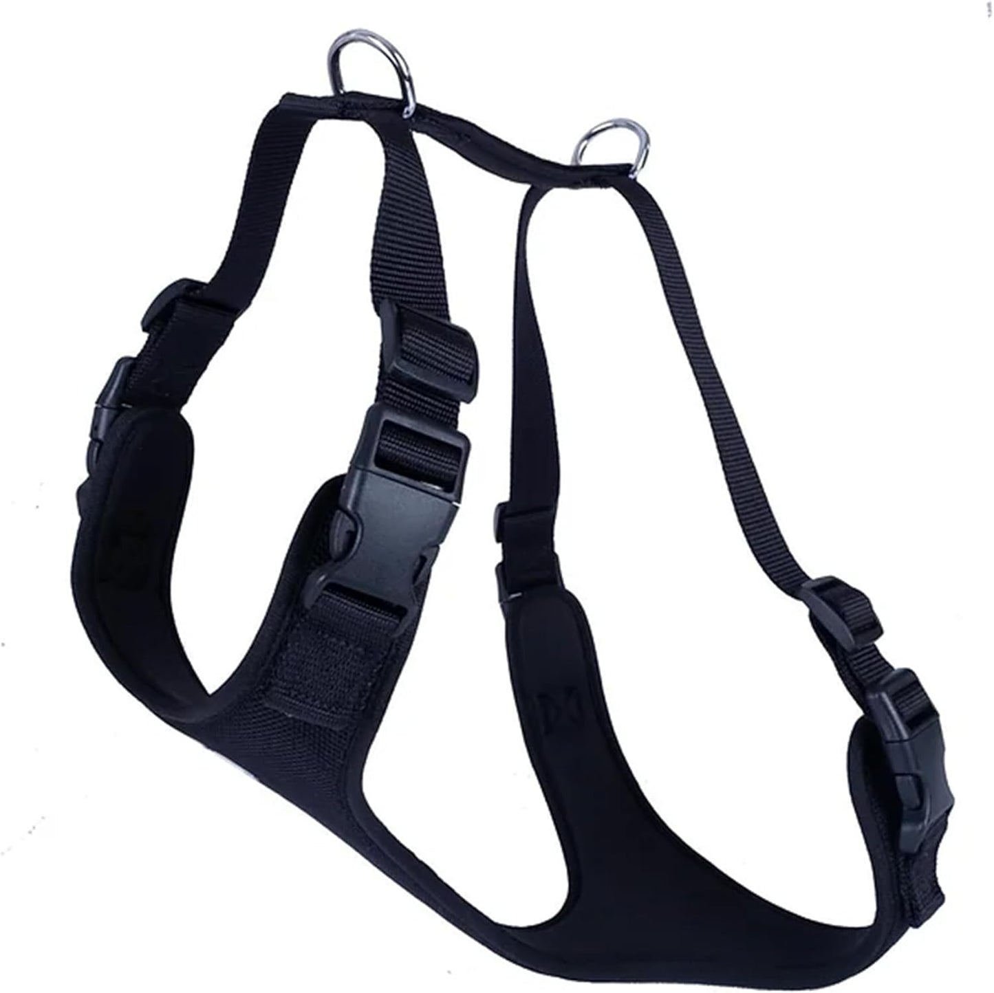 Airy Webbing No-Pull Dog Harness – Reflective, Adjustable & Padded Vest (Black, Small)