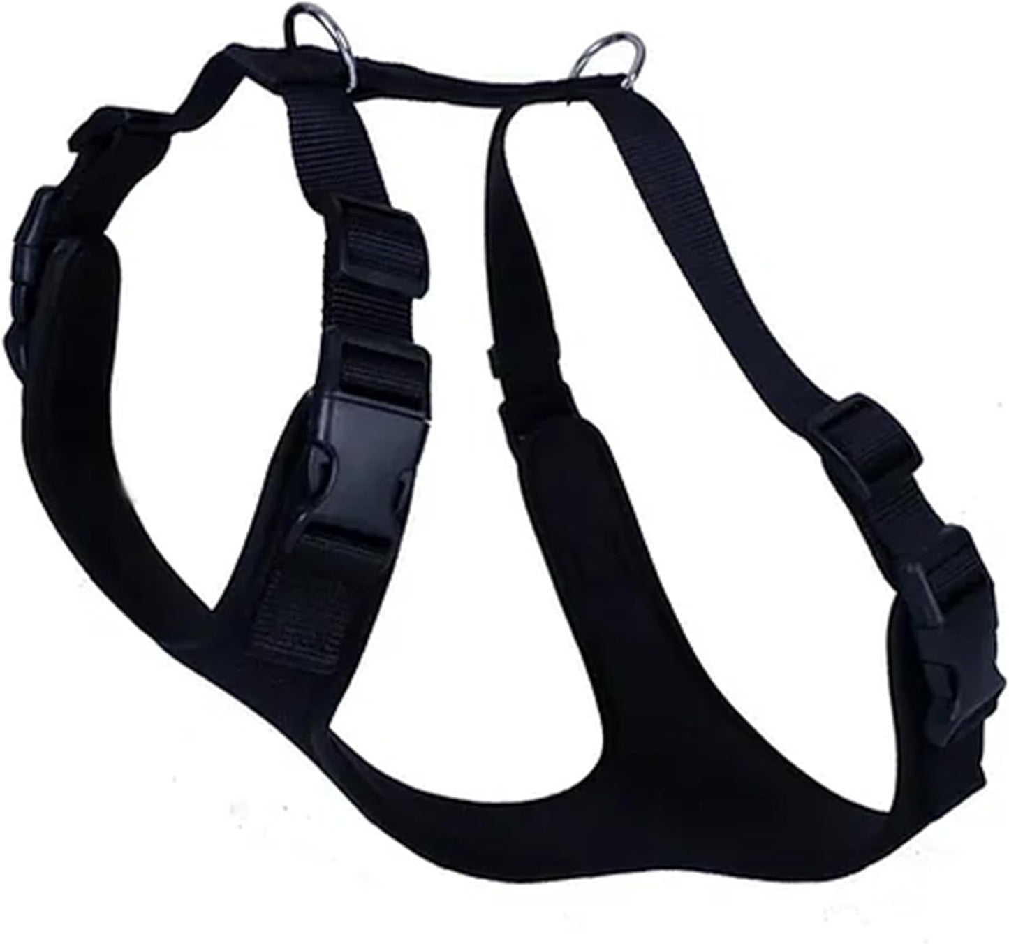 Airy Webbing No-Pull Dog Harness – Reflective, Adjustable & Padded Vest (Black, Small)