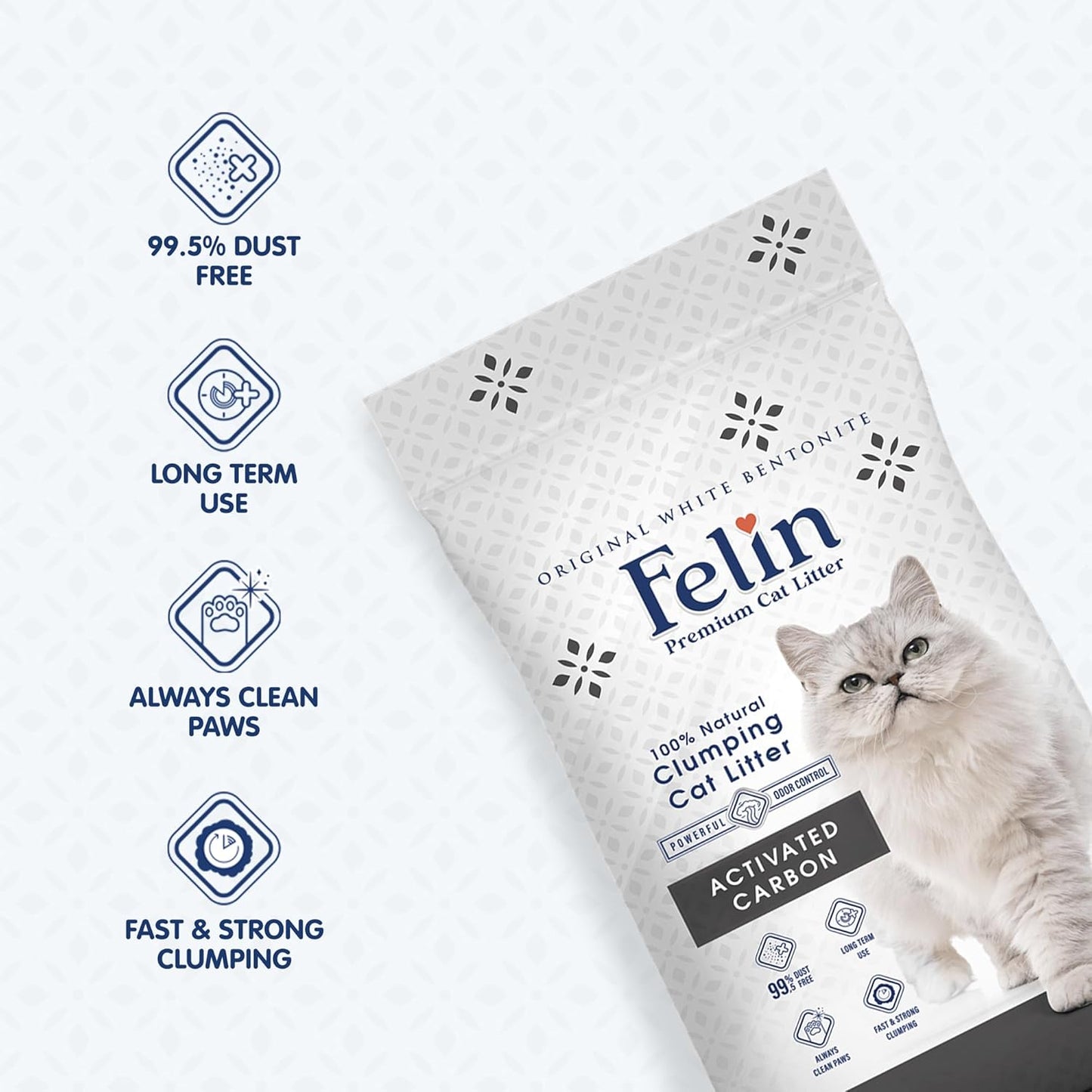 Felin Cat Litter – Natural Bentonite, Dust-Free, Clumping, 10L
