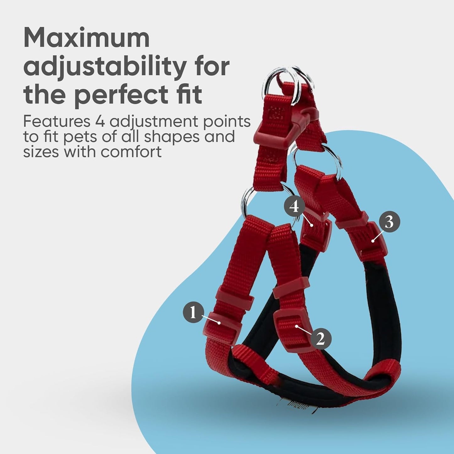 Comfort Webbing Ronin Dog Harness – Adjustable, Padded & Lightweight (Black, 3XL)