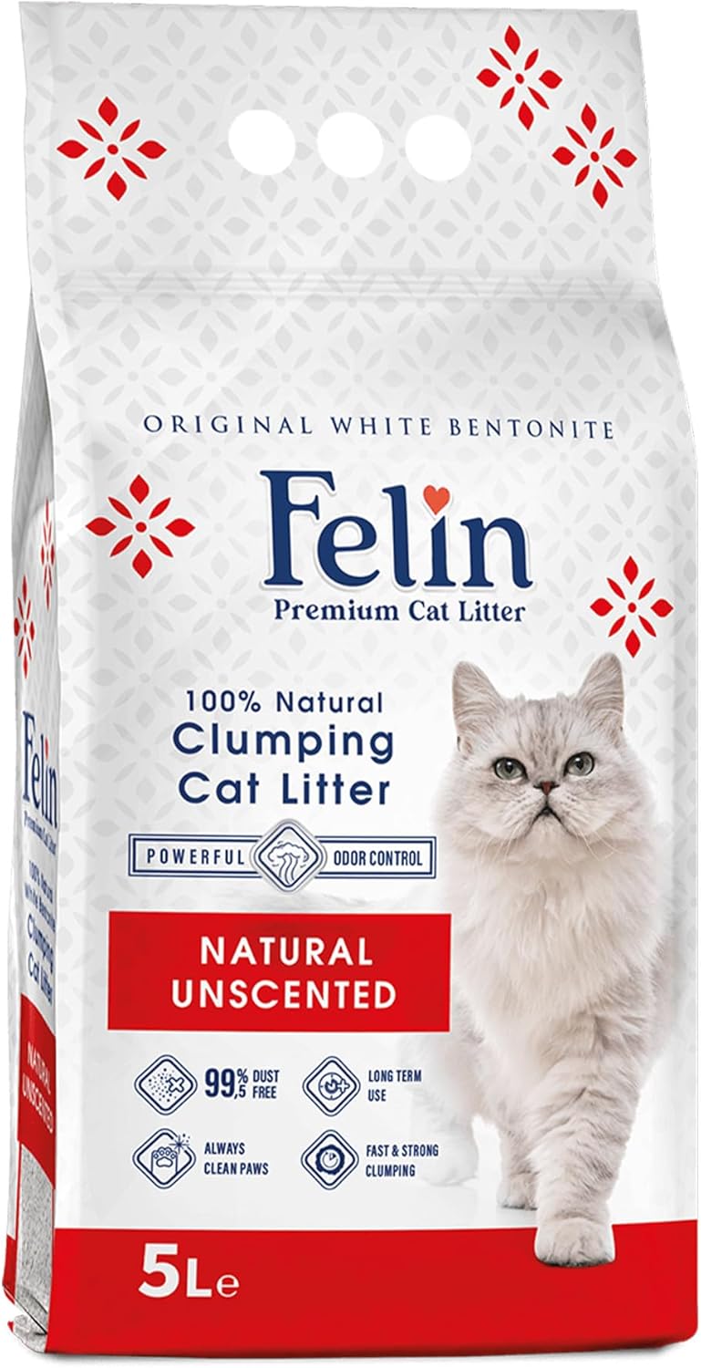 Felin Cat Litter – Natural Bentonite, Dust-Free, Clumping, 10L