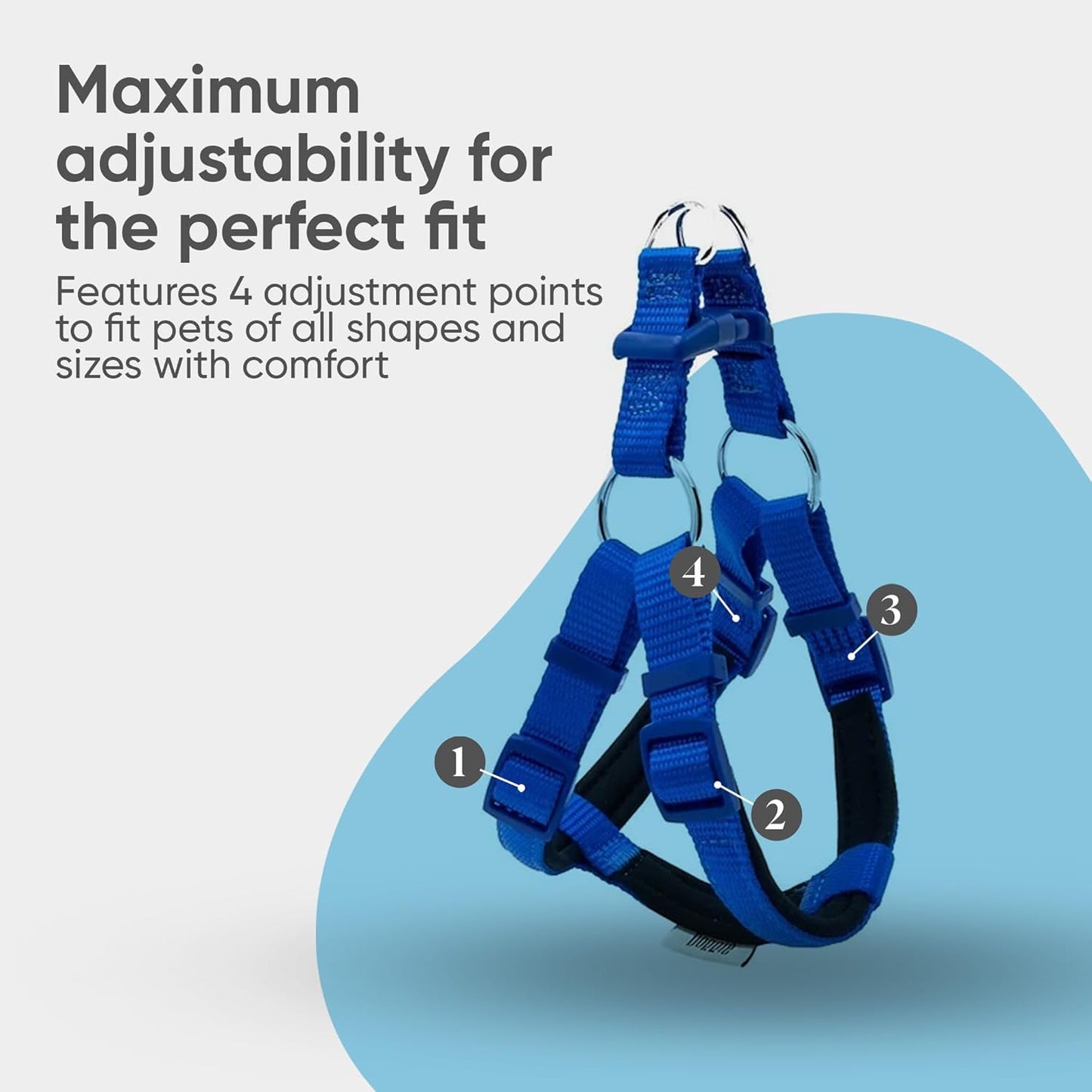 Comfort Webbing Ronin Dog Harness – Adjustable, Padded & Lightweight (Black, 3XL)