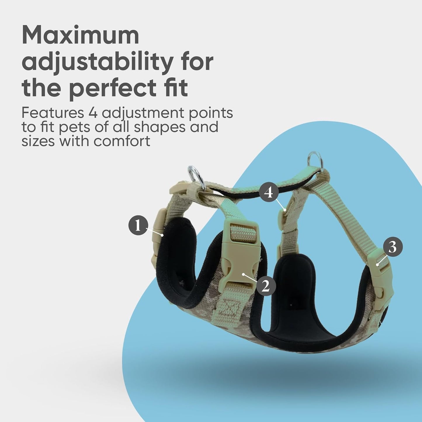 Airy Webbing No-Pull Dog Harness – Reflective, Adjustable & Padded Vest (Black, Small)