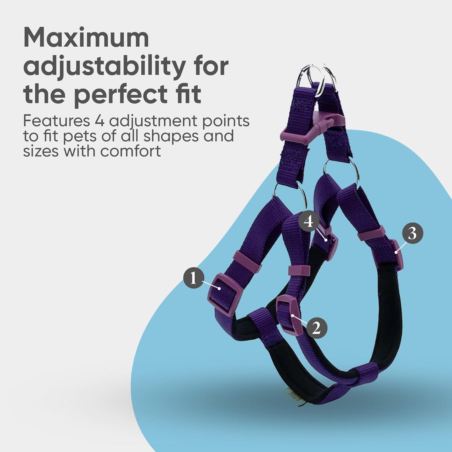 Comfort Webbing Ronin Dog Harness – Adjustable, Padded & Lightweight (Black, 3XL)