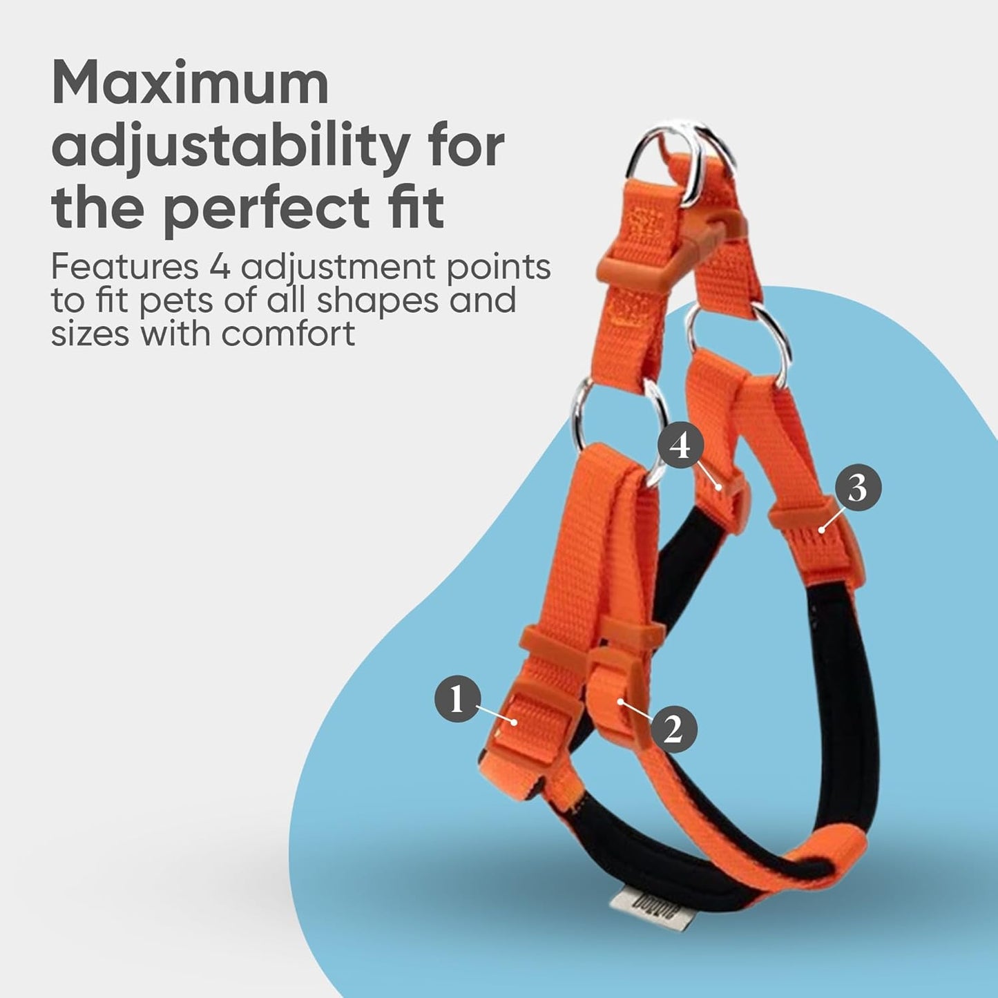 Comfort Webbing Ronin Dog Harness – Adjustable, Padded & Lightweight (Black, 3XL)