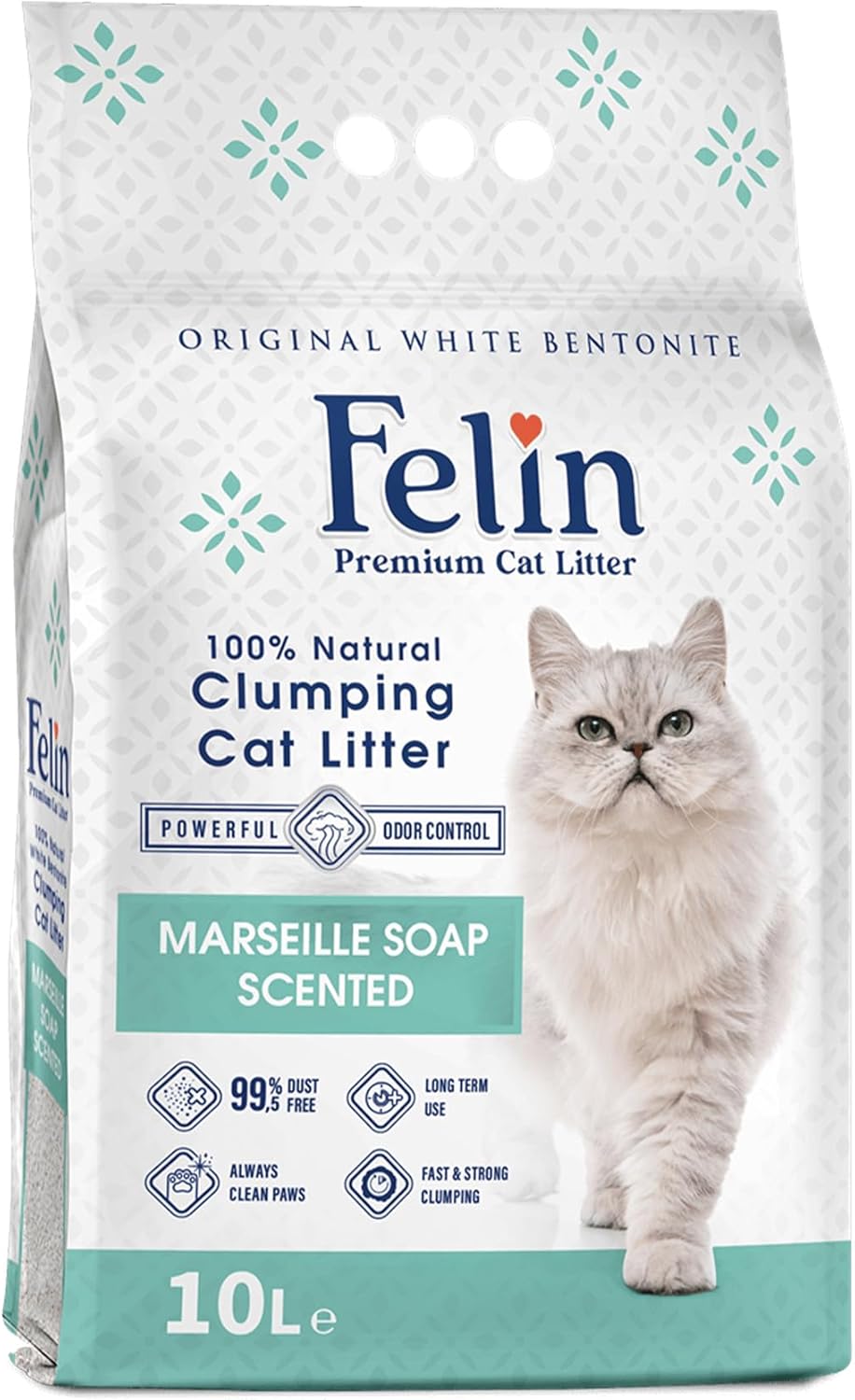 Felin Cat Litter – Natural Bentonite, Dust-Free, Clumping, 10L