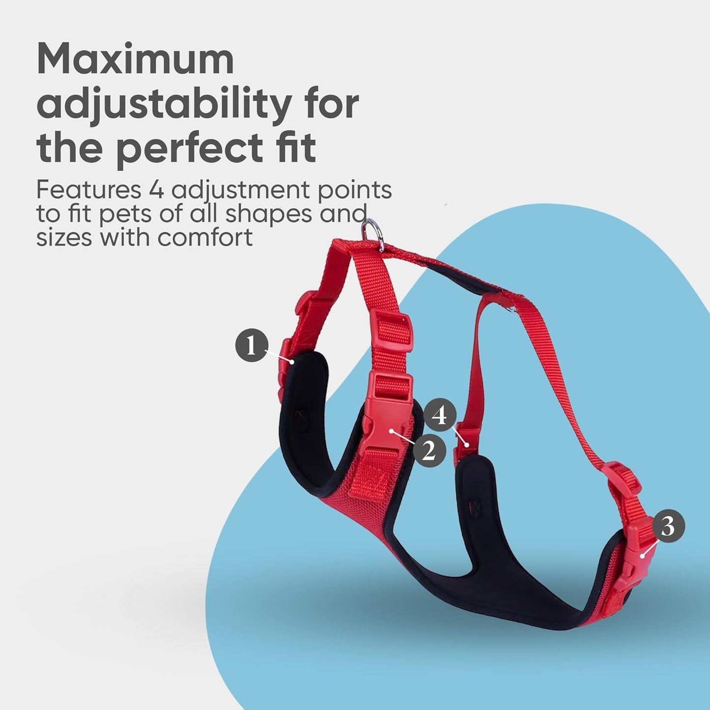 Airy Webbing No-Pull Dog Harness – Reflective, Adjustable & Padded Vest (Black, Small)