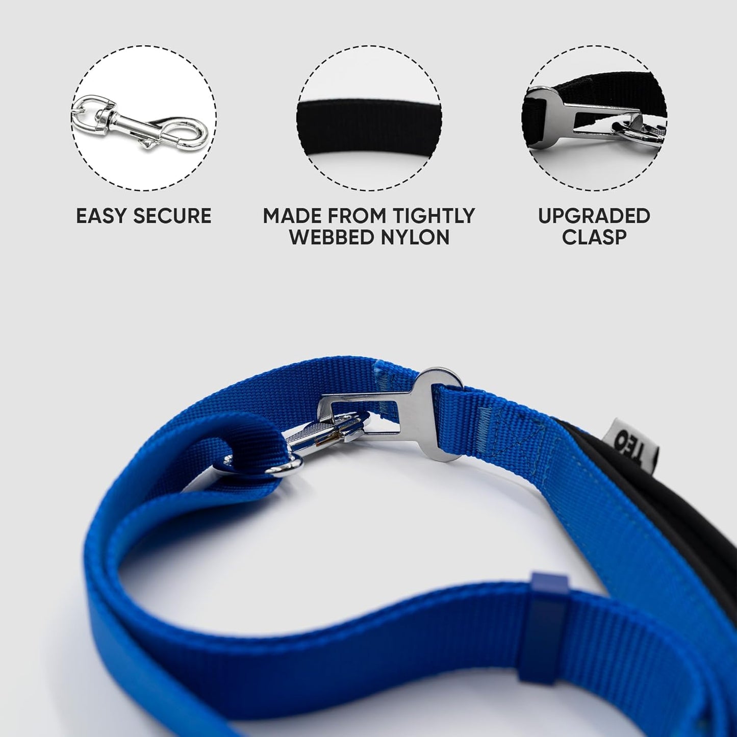 Comfort Webbing Dog Leash – Red, Single Handle (80–120 cm)