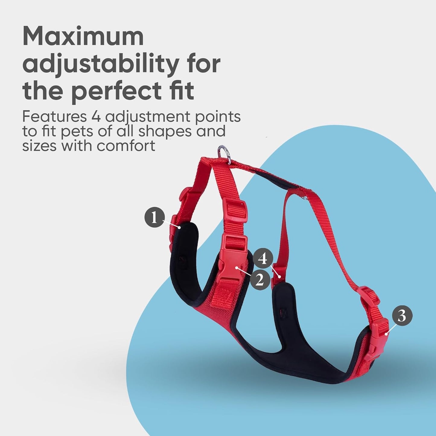 Airy Webbing No-Pull Dog Harness – Reflective, Adjustable & Padded Vest (Black, Small)