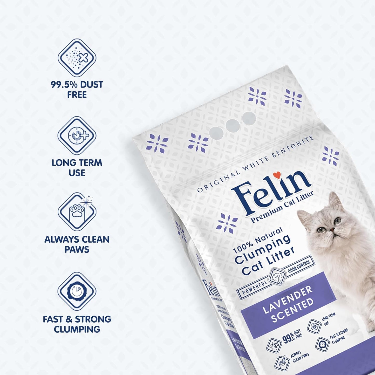 Felin Cat Litter – Natural Bentonite, Dust-Free, Clumping, 10L