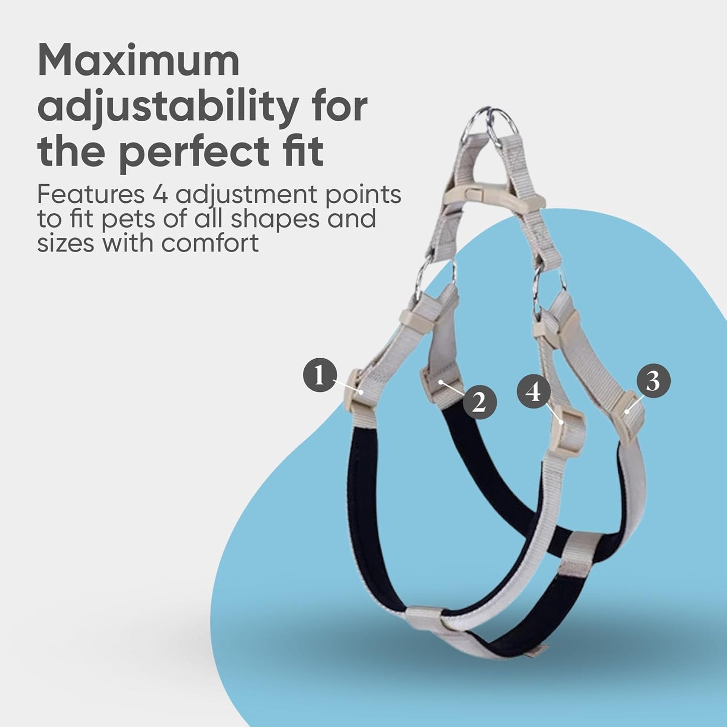 Comfort Webbing Ronin Dog Harness – Adjustable, Padded & Lightweight (Black, 3XL)