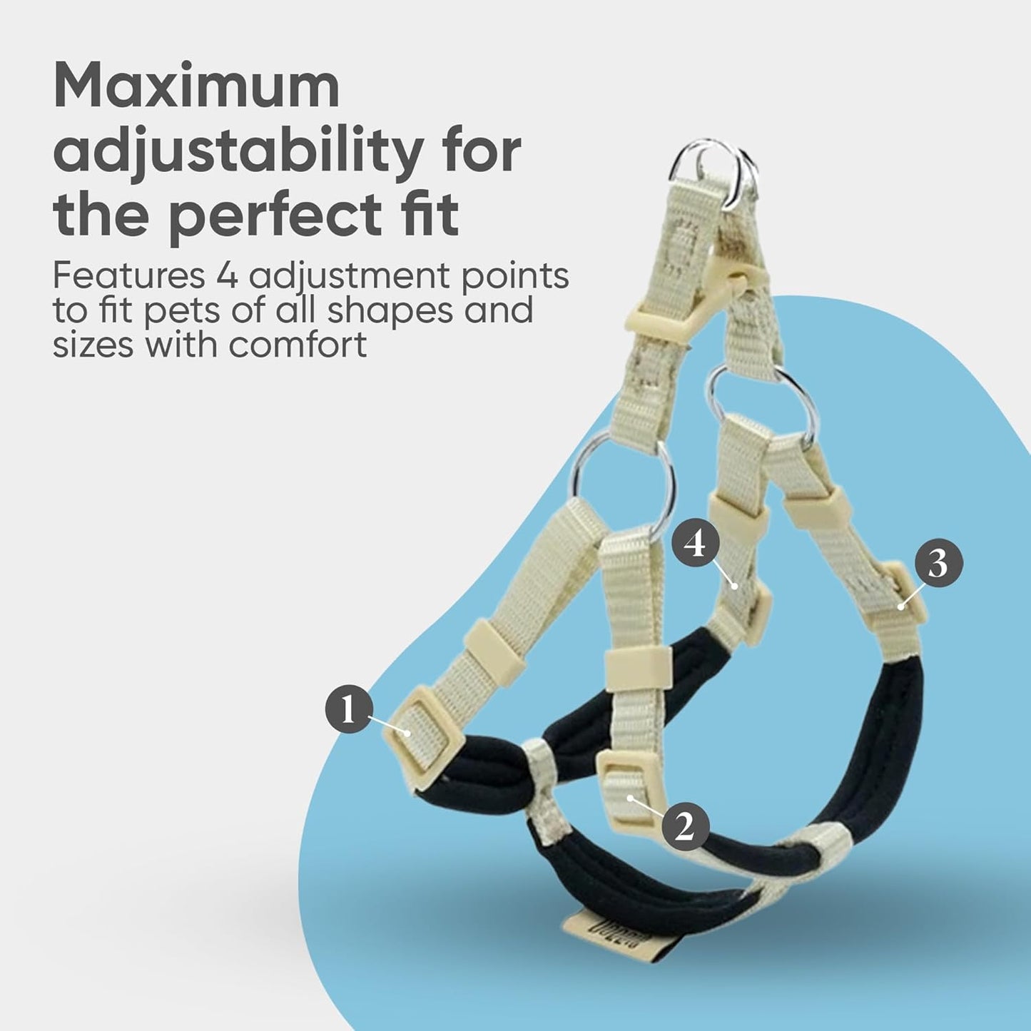 Comfort Webbing Ronin Dog Harness – Adjustable, Padded & Lightweight (Black, 3XL)