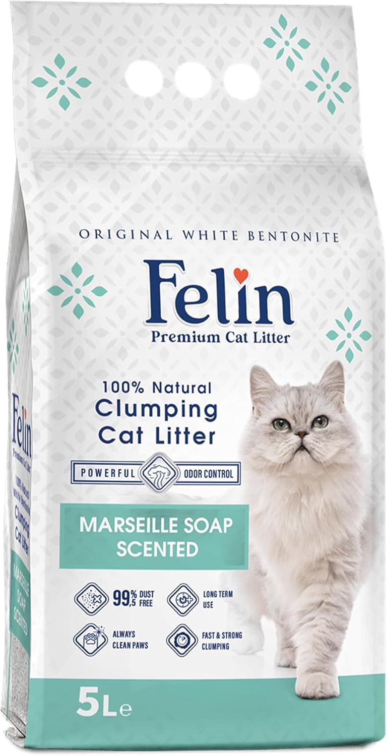 Felin Cat Litter – Natural Bentonite, Dust-Free, Clumping, 10L