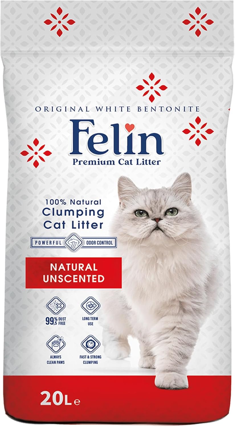 Felin Cat Litter – Natural Bentonite, Dust-Free, Clumping, 10L