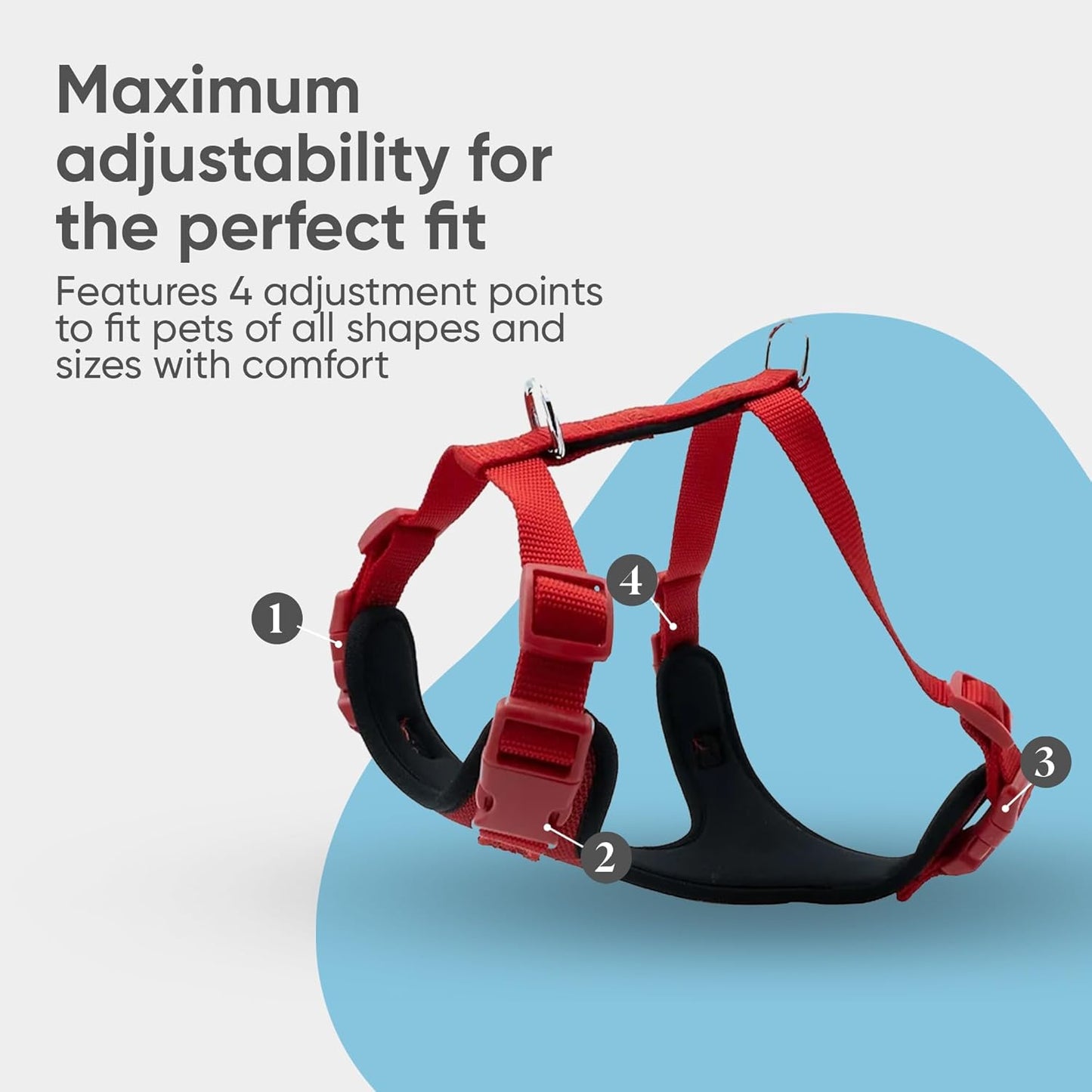 Airy Webbing No-Pull Dog Harness – Reflective, Adjustable & Padded Vest (Black, Small)