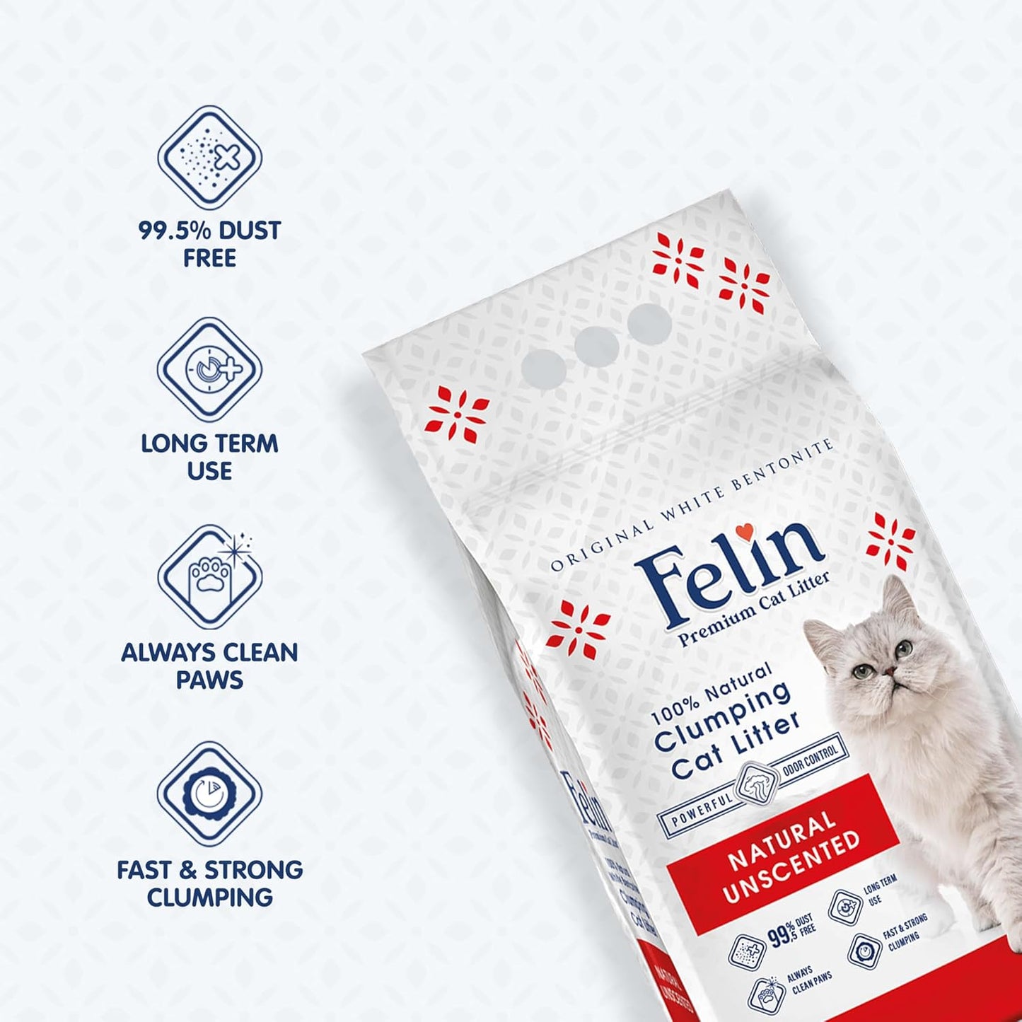Felin Cat Litter – Natural Bentonite, Dust-Free, Clumping, 10L