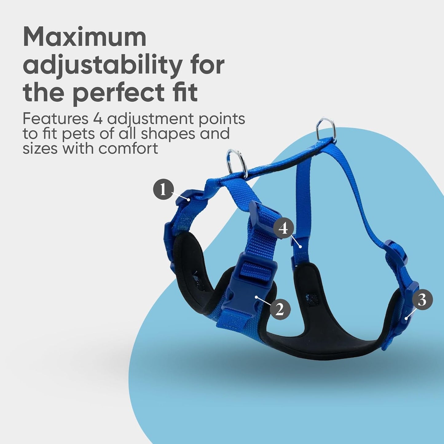 Airy Webbing No-Pull Dog Harness – Reflective, Adjustable & Padded Vest (Black, Small)