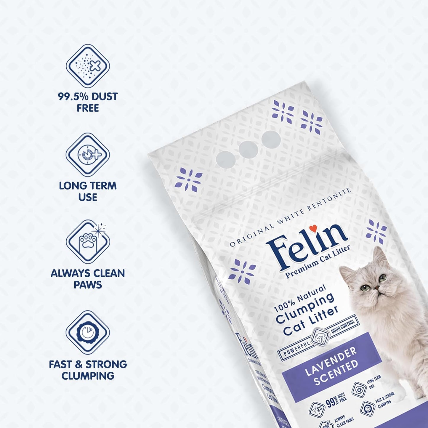 Felin Cat Litter – Natural Bentonite, Dust-Free, Clumping, 10L