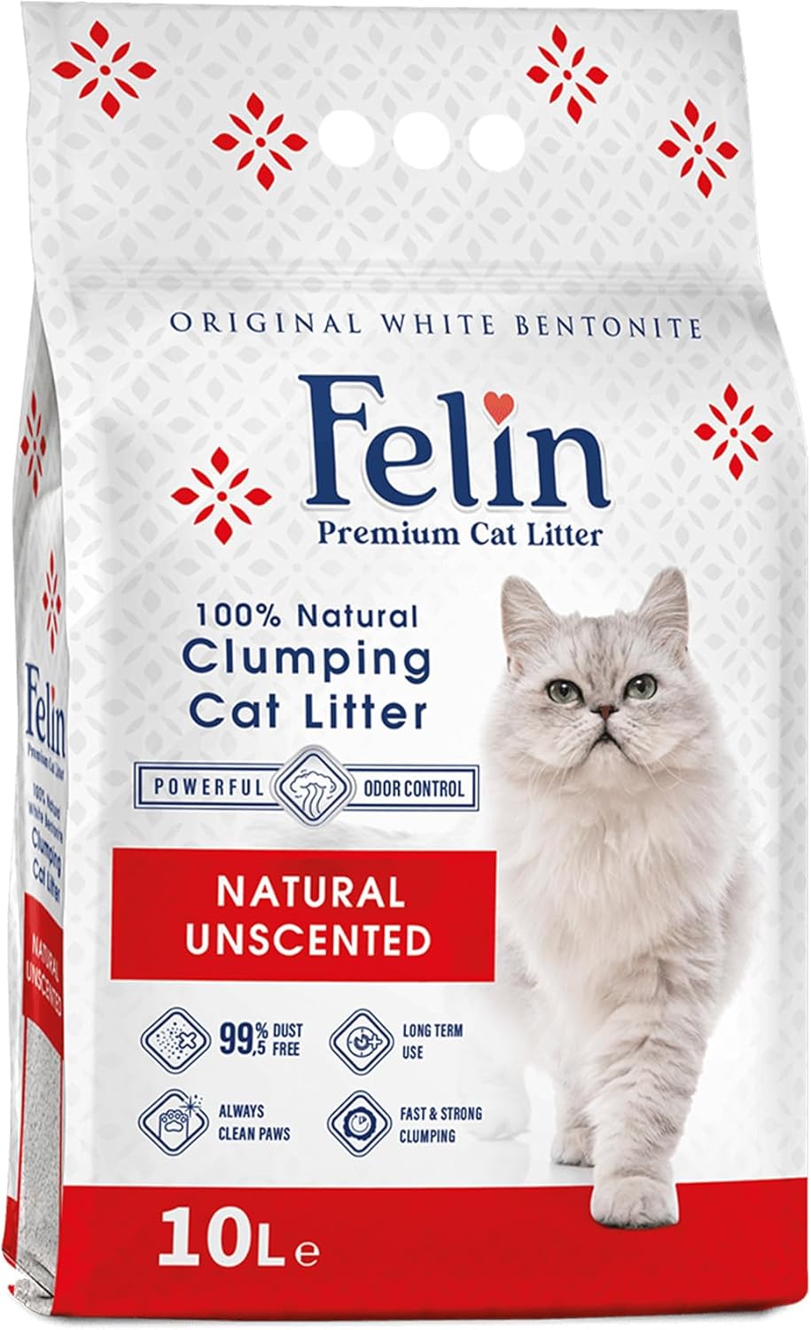 Felin Cat Litter – Natural Bentonite, Dust-Free, Clumping, 10L
