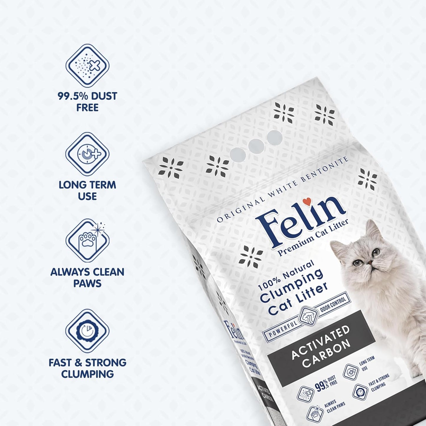 Felin Cat Litter – Natural Bentonite, Dust-Free, Clumping, 10L
