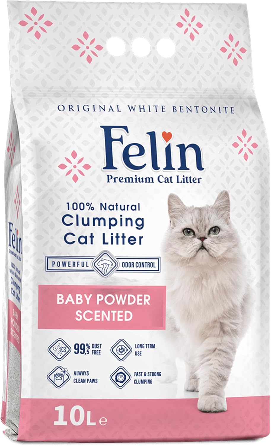 Felin Cat Litter – Natural Bentonite, Dust-Free, Clumping, 10L