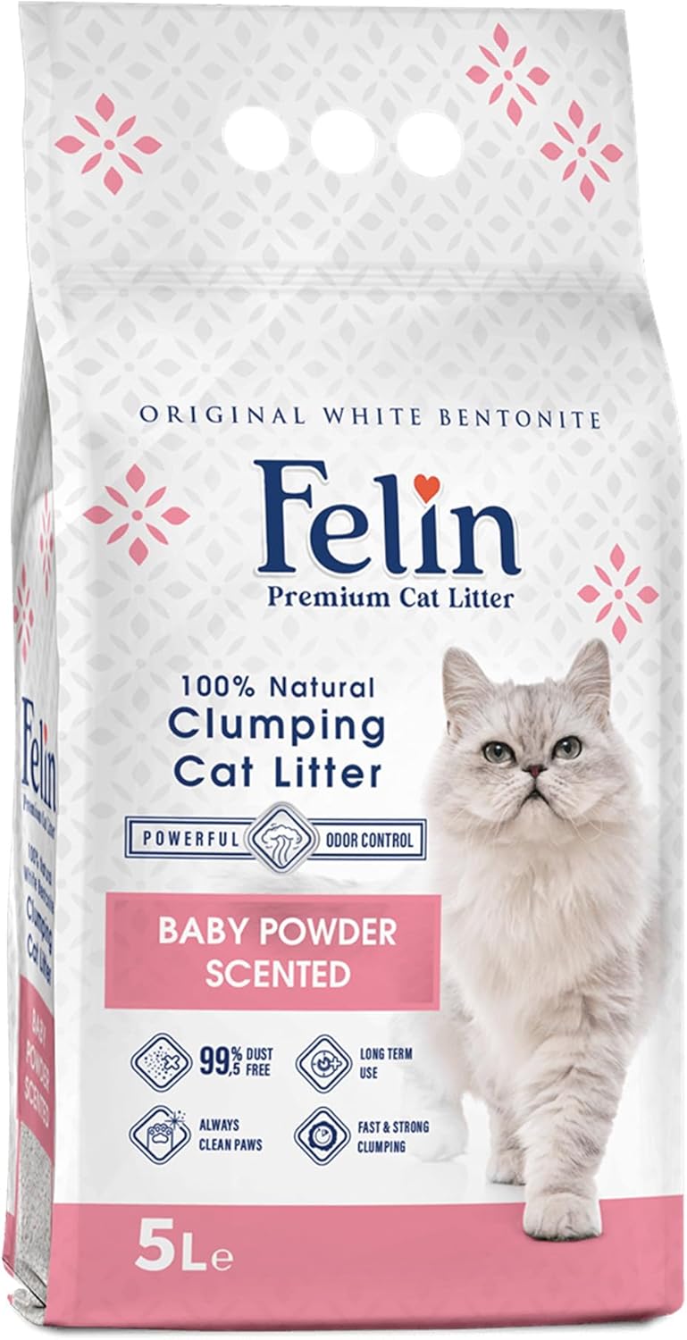 Felin Cat Litter – Natural Bentonite, Dust-Free, Clumping, 10L
