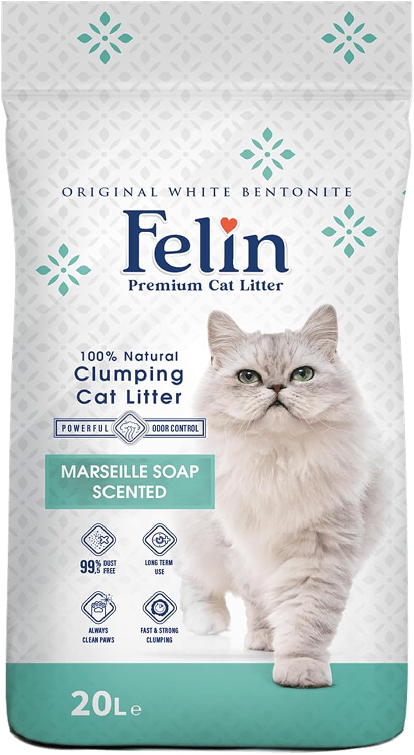 Felin Cat Litter – Natural Bentonite, Dust-Free, Clumping, 10L