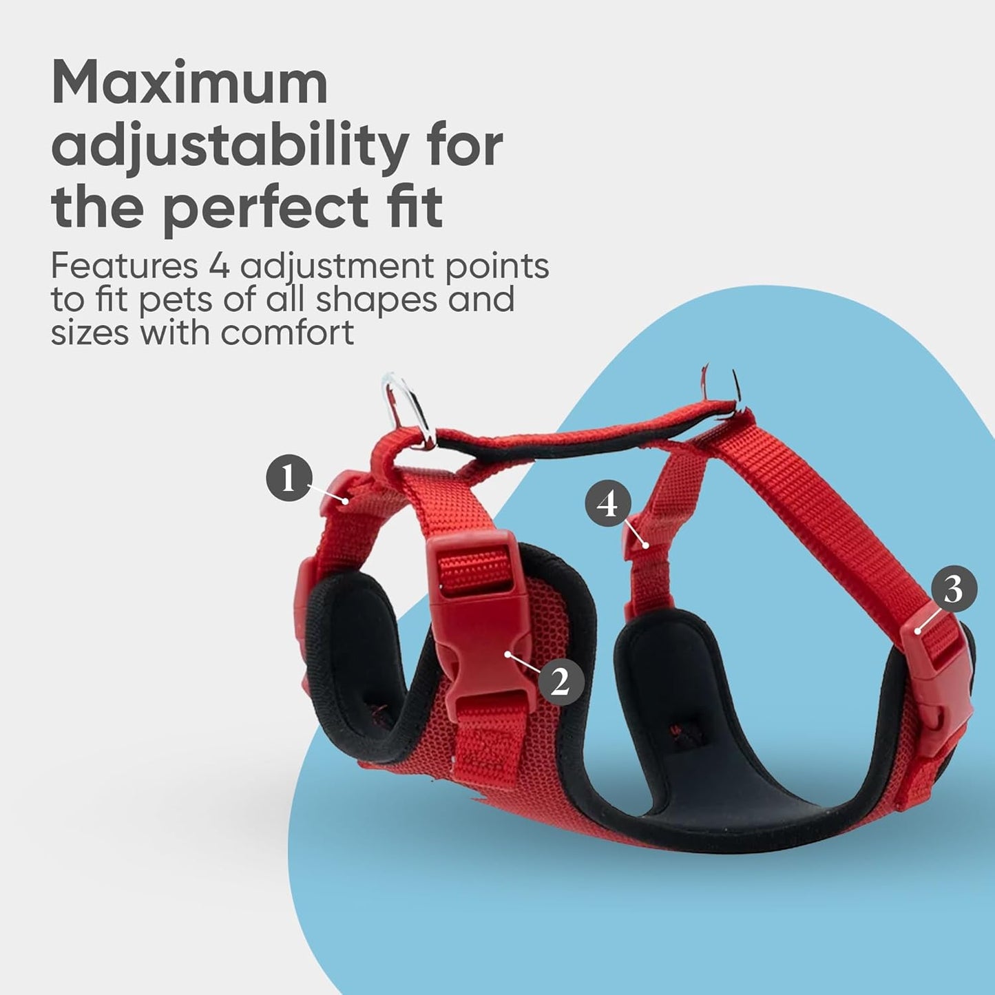 Airy Webbing No-Pull Dog Harness – Reflective, Adjustable & Padded Vest (Black, Small)