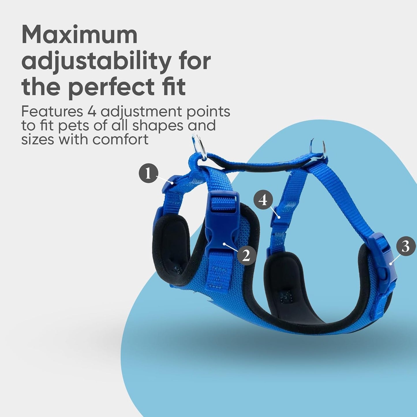 Airy Webbing No-Pull Dog Harness – Reflective, Adjustable & Padded Vest (Black, Small)