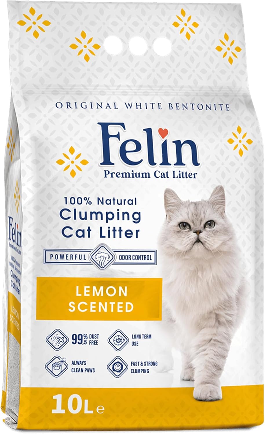 Felin Cat Litter – Natural Bentonite, Dust-Free, Clumping, 10L