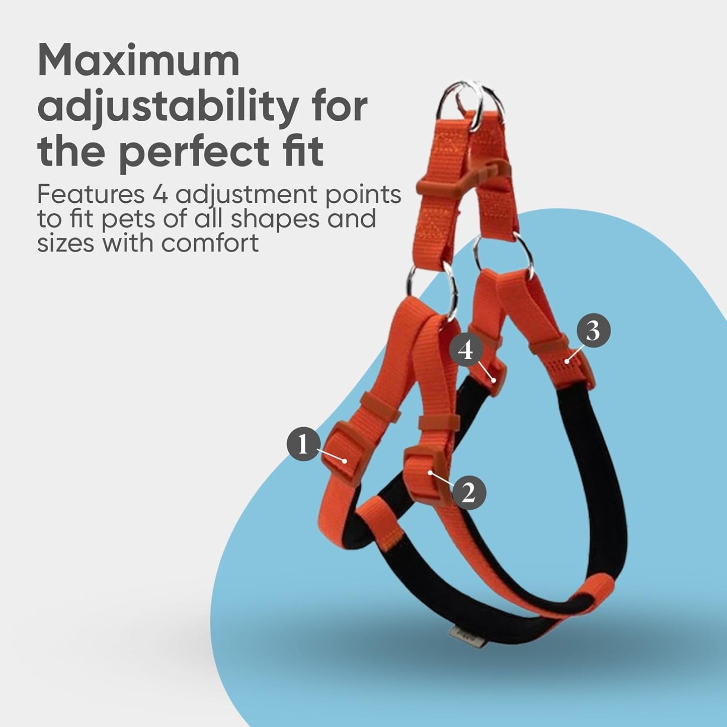 Comfort Webbing Ronin Dog Harness – Adjustable, Padded & Lightweight (Black, 3XL)