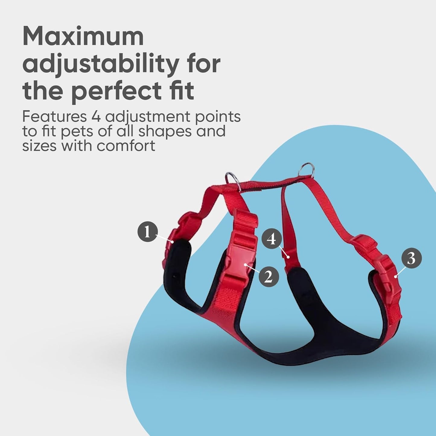 Airy Webbing No-Pull Dog Harness – Reflective, Adjustable & Padded Vest (Black, Small)